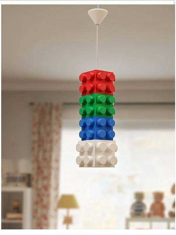 LEGO Tarzı Çocuk Odası Avize – Eğlenceli ve Modern Tasarım Lamba- Tavan Lambası