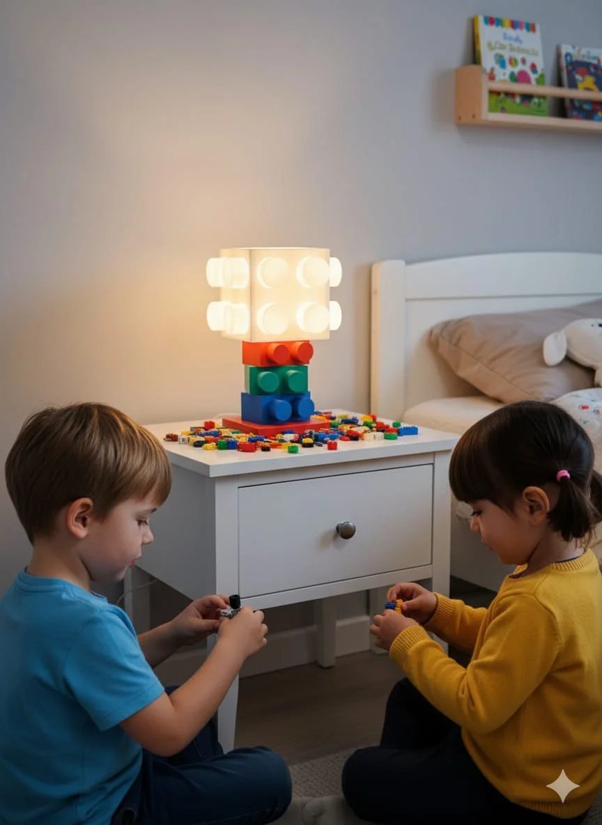 Lego Görünümlü Çocuk Odası Masa Lambası