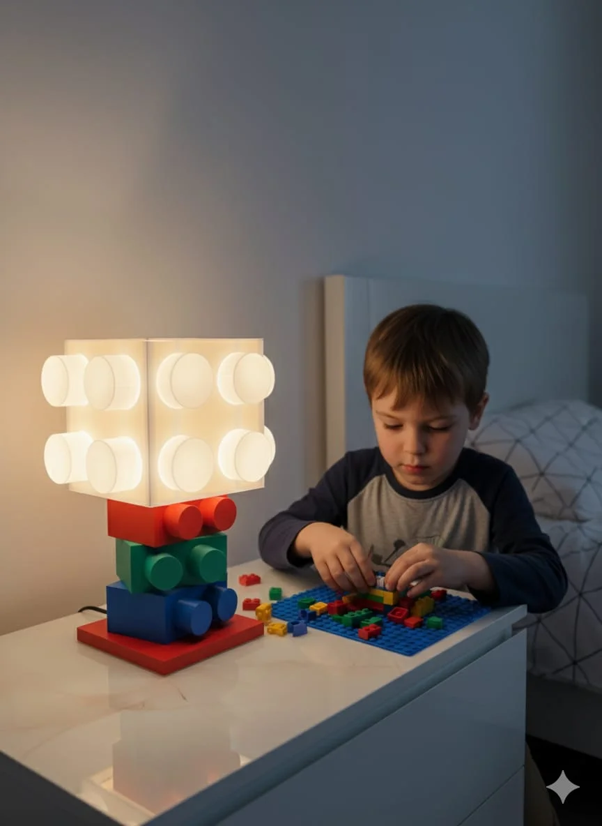 Lego Görünümlü Çocuk Odası Masa Lambası