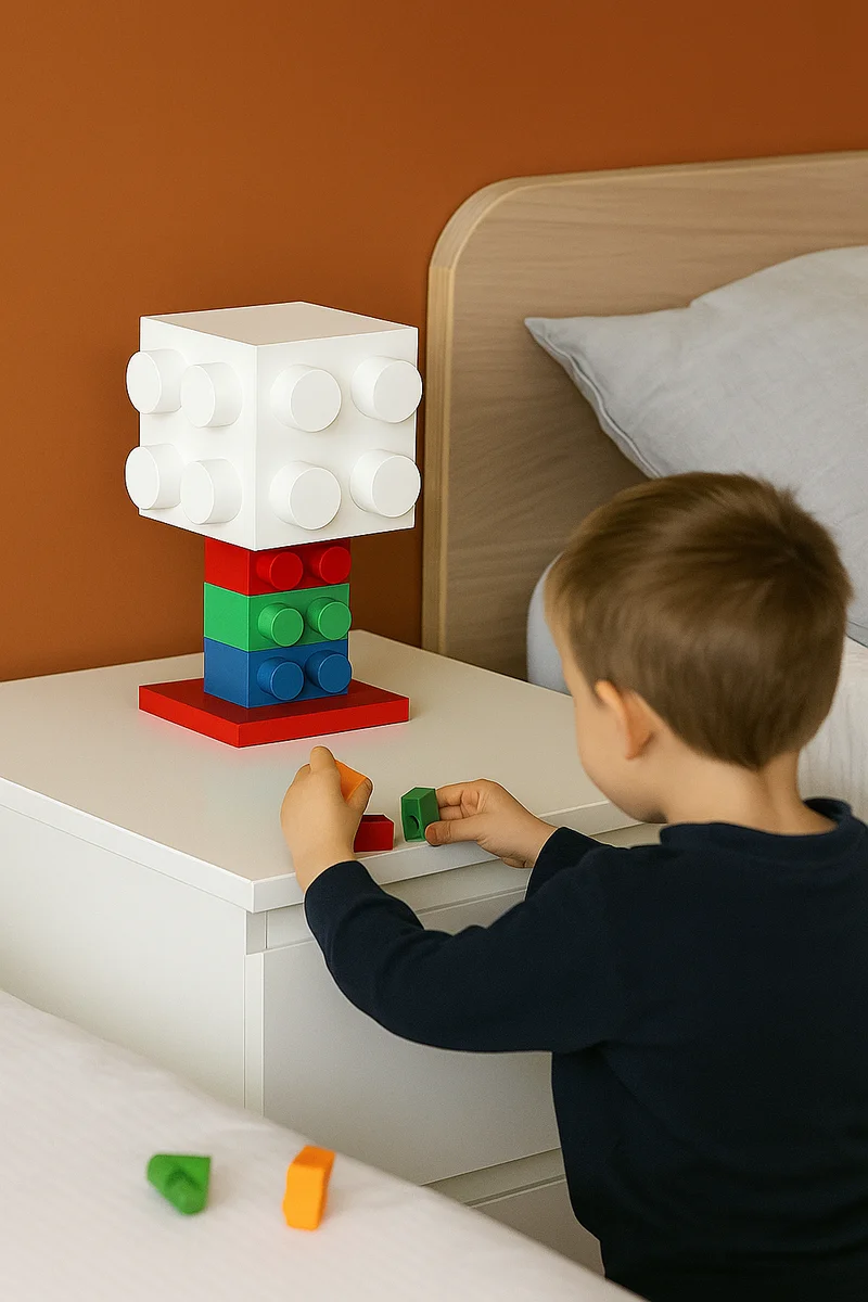 Lego Görünümlü Çocuk Odası Masa Lambası