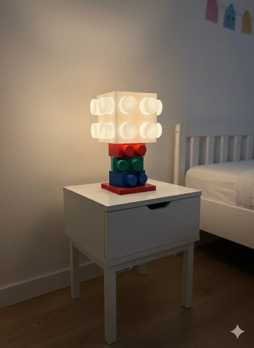 Lego Görünümlü Çocuk Odası Masa Lambası
