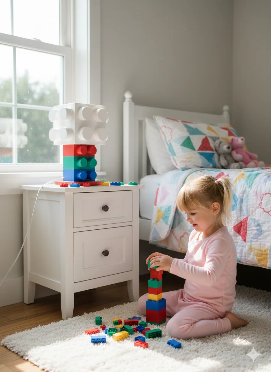 Lego Görünümlü Çocuk Odası Masa Lambası