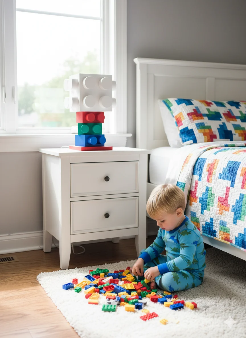 Lego Görünümlü Çocuk Odası Masa Lambası