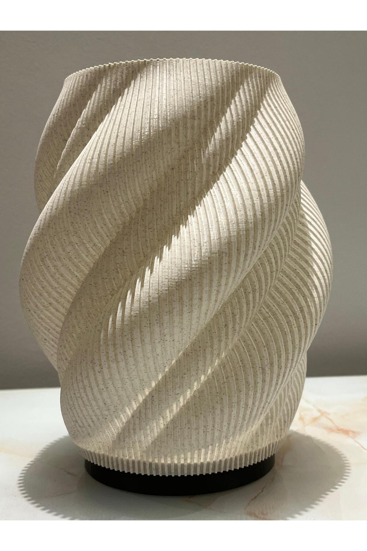 Modern Spiral Tasarımlı 3D Baskı Masa Lambası - Sıcak Işık, Şık Dekor