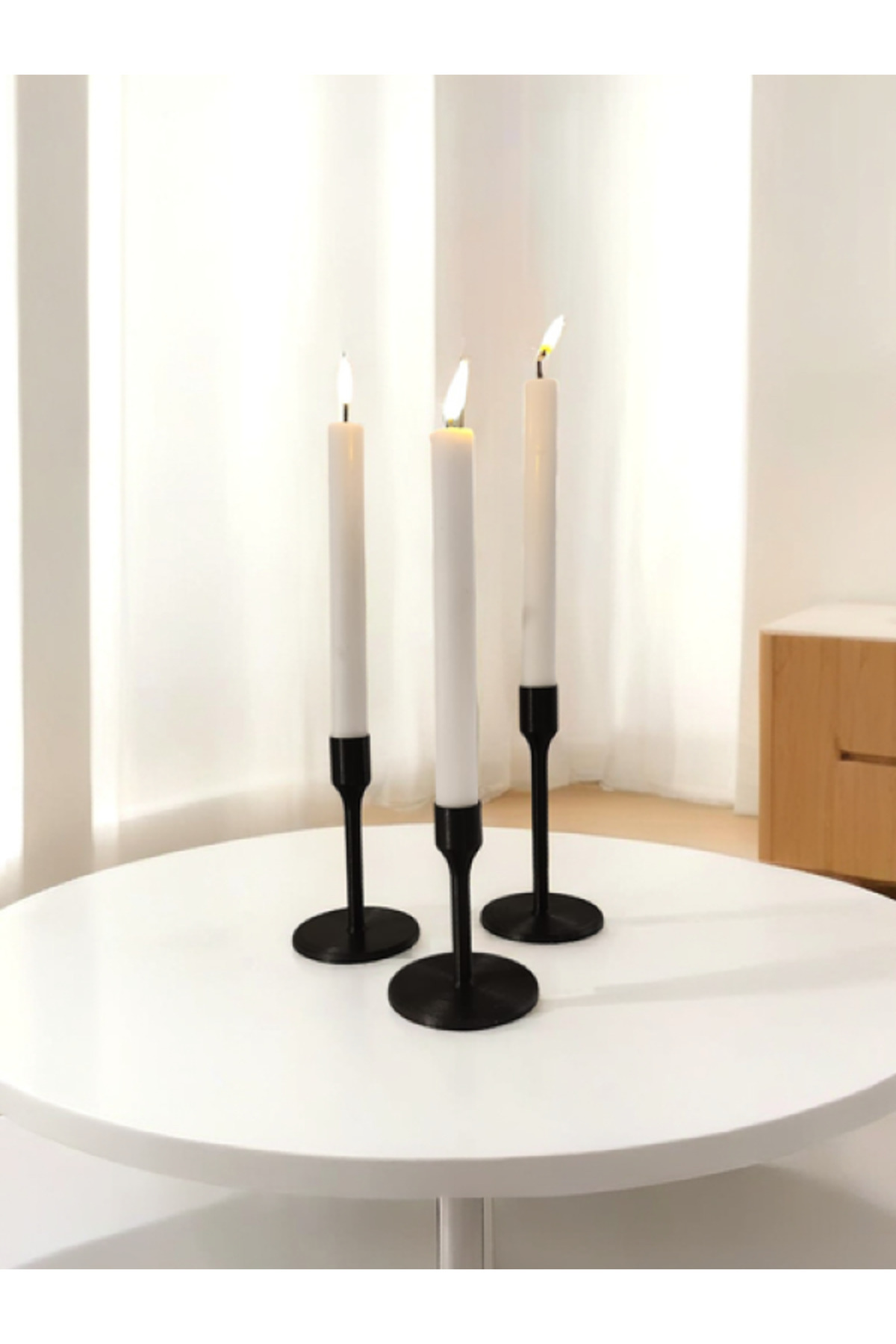 Modern 3'lü Şamdan Mumluk