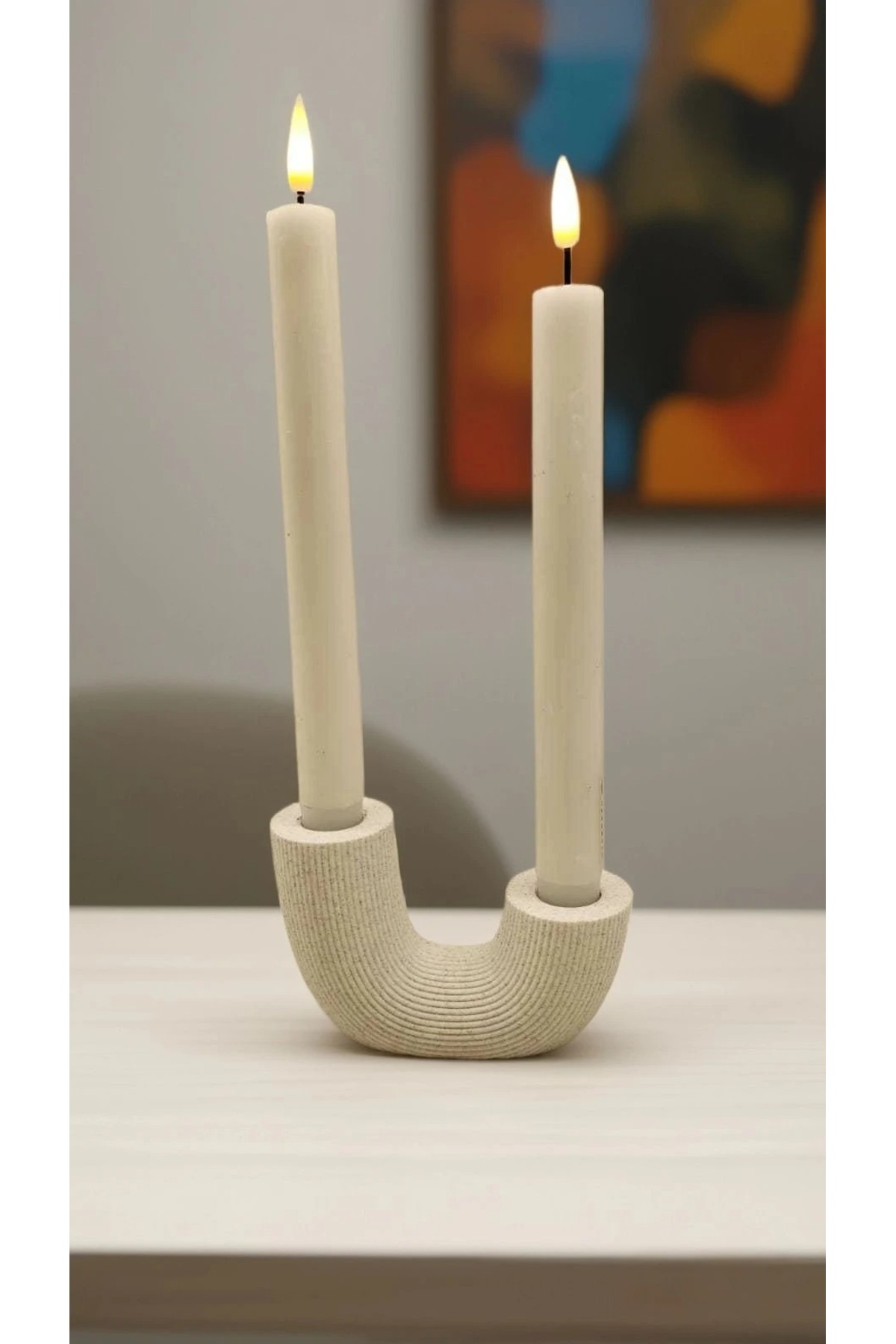 Mermer Desenli Şamdan – 3D Yazıcı ile Üretilmiş Minimalist ve Şık Tasarım